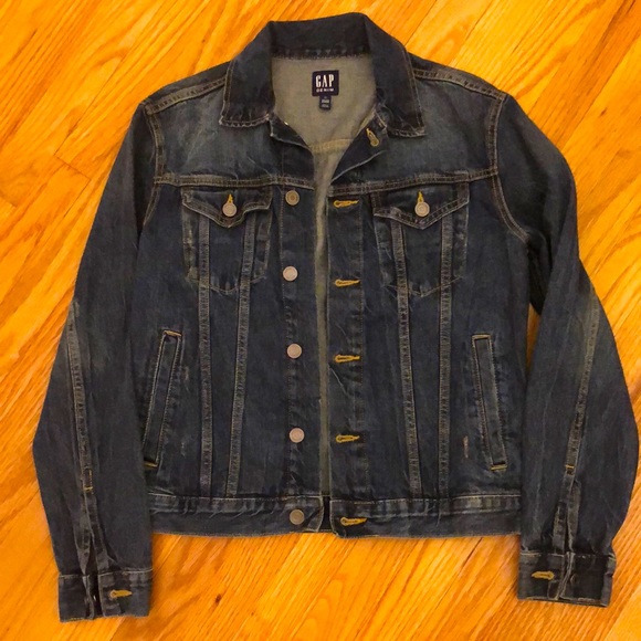 GAP | classic cotton button down medium wash denim trucker jean jacket, size XS - Picture 5 of 12